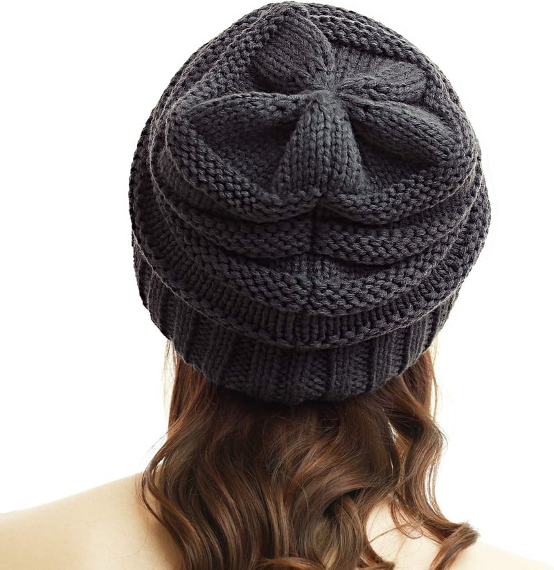 PAGE ONE Womens Winter Beanie Warm Cable Knit Hat Style Stretch Trendy Ribbed Chunky Cap - Image 2